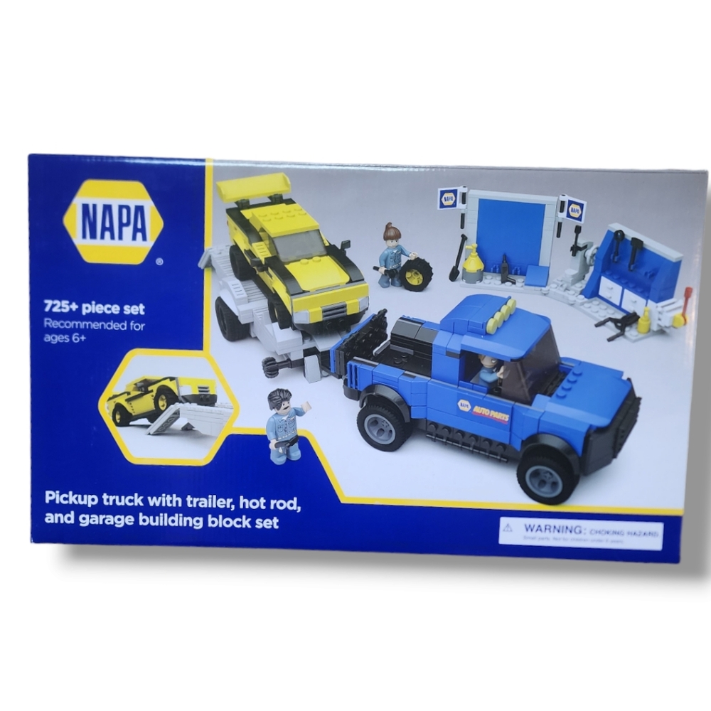NAPA 725 Piece Truck Trailer and Hot Rod Building Block Set